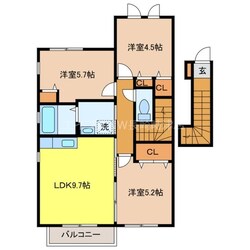 肥前古賀駅 徒歩75分 2階の物件間取画像